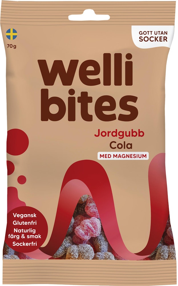Wellibites Sockerfritt Godis Jordgubb & Cola 70g Wellibites