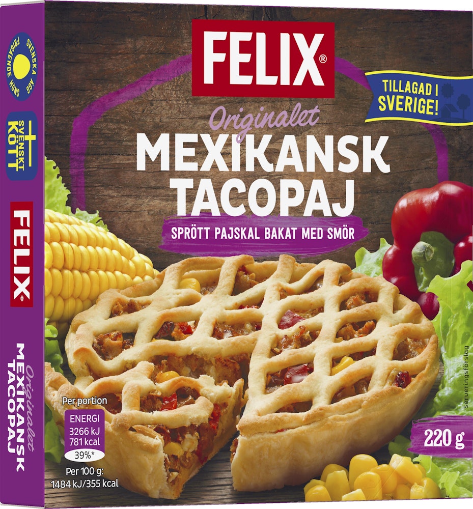 Felix Tacopaj Mexikansk Fryst 220g Felix