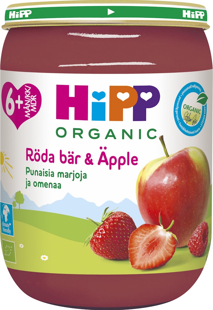 Hipp Barnmat Röda Bär & Äpple 6M EKO Hipp