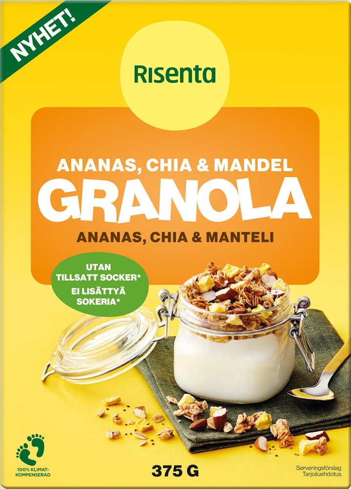Risenta Granola Ananas/Chia & Mandel Risenta