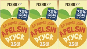 Premier Apelsindryck Mindre Socker Premier 3x25cl