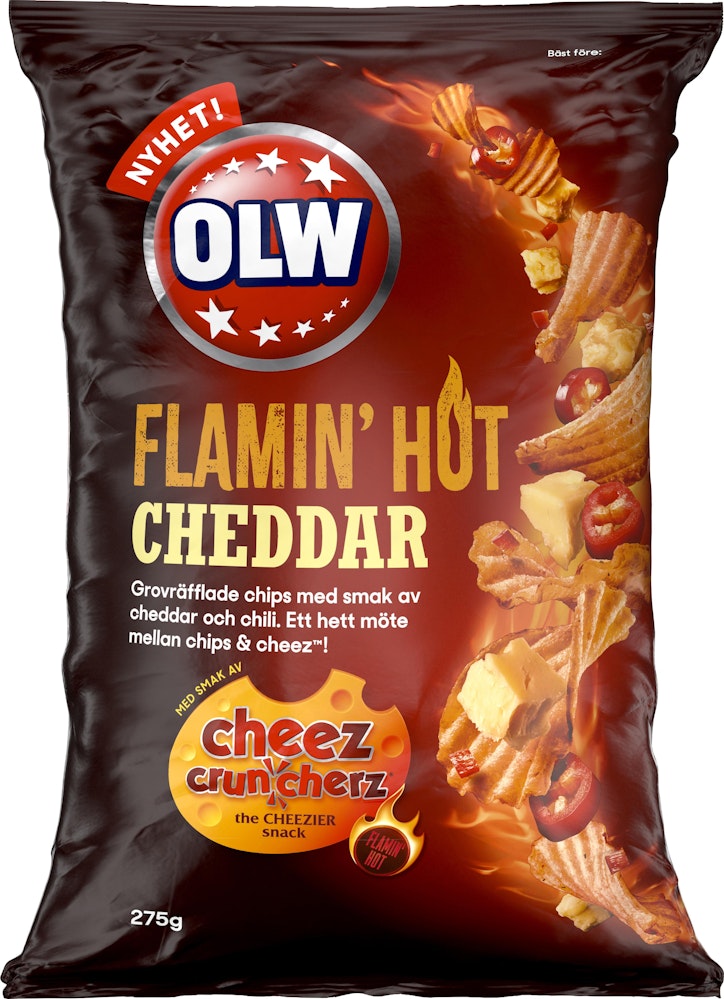 OLW Chips Flaming Hot Cheddar 275g Olw