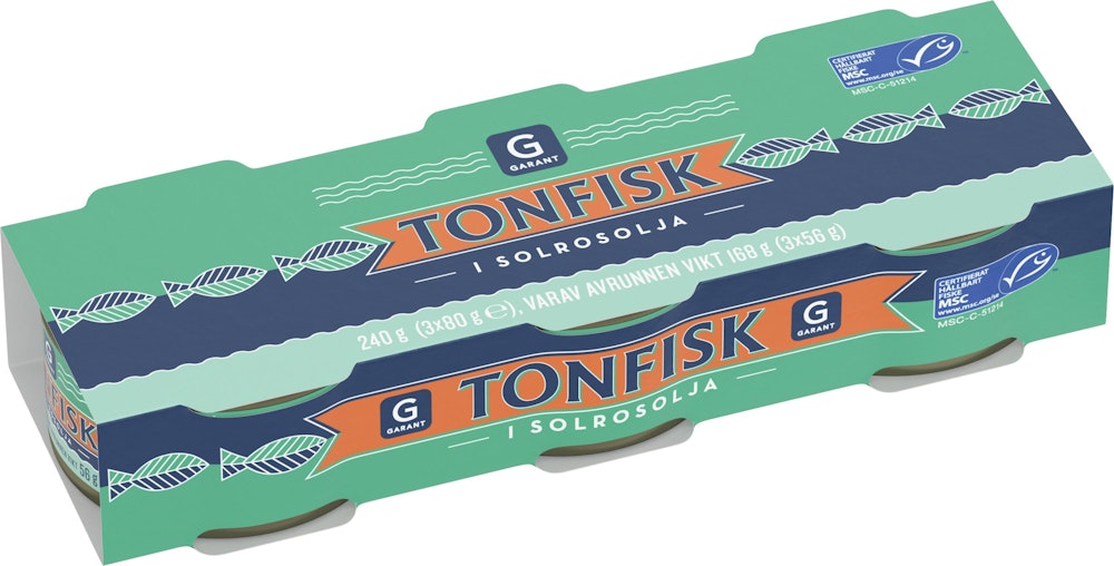 Garant Tonfisk i Solrosolja MSC 3x80g Garant