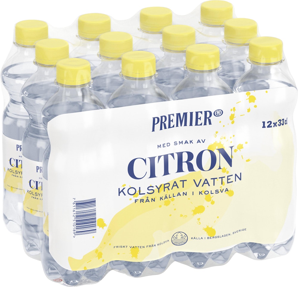 Premier Kolsyrat Vatten Citron 12x33cl Premier