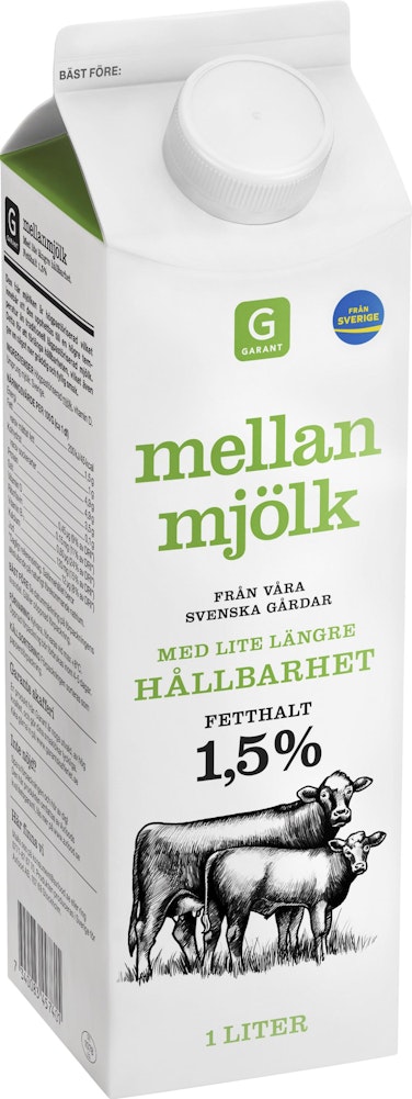 Garant Mellanmjölk Lite Längre Hållbarhet 1.5% 1L Garant