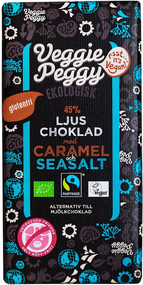 Veggie Peggy Choklad Karamell & Havssalt Fairtrade/EKO 85g Veggie Peggy