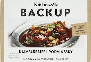 Backup Kalvfärsbiff i Rödvinssky 2-3 Port Fryst 600g Backup