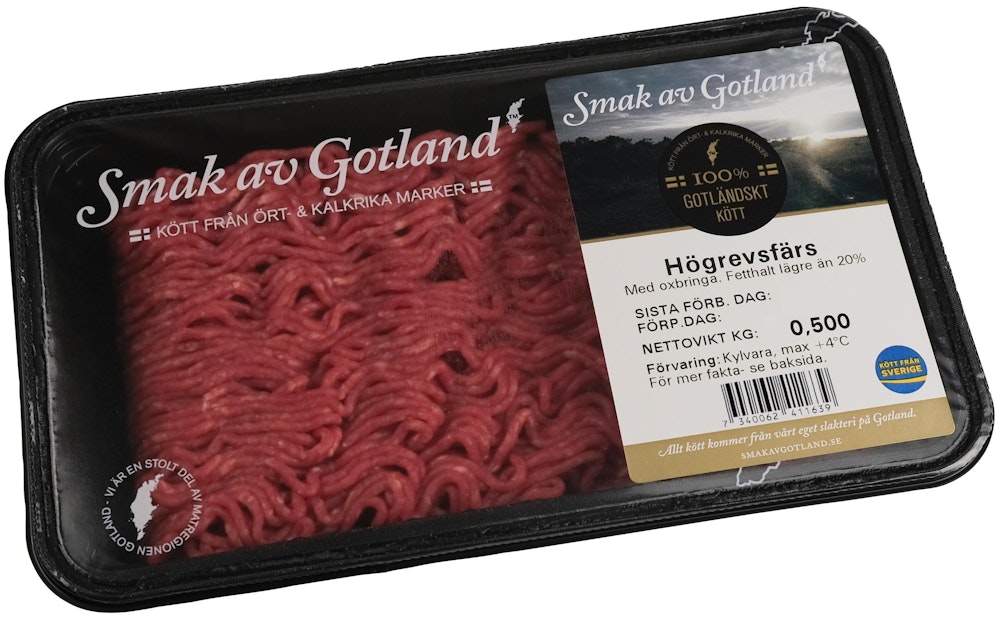 Smak av Gotland Högrevsfärs med Oxbringa 20% 500g Smak av Gotland