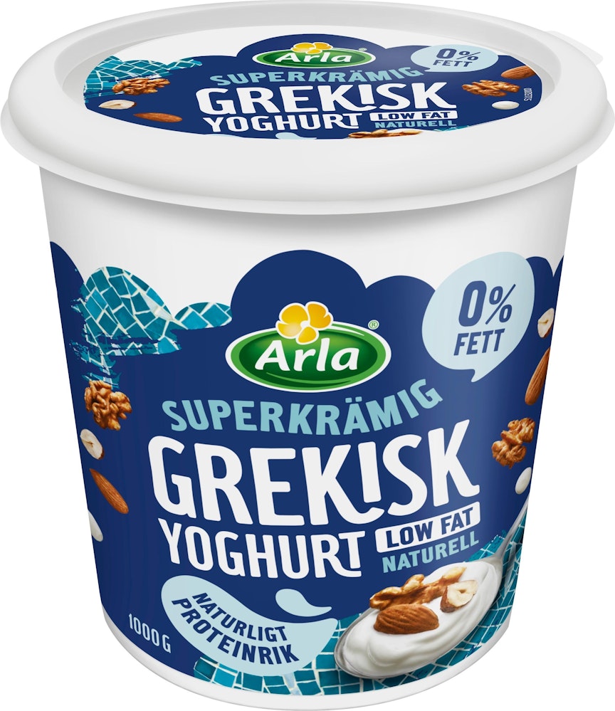 Arla Grekisk Yoghurt Mini Naturell 0% 1000g Arla