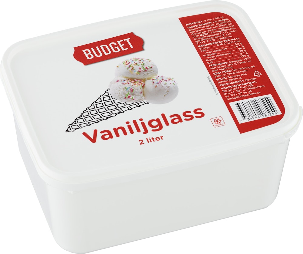 Budget Glass Vanilj 2L Budget
