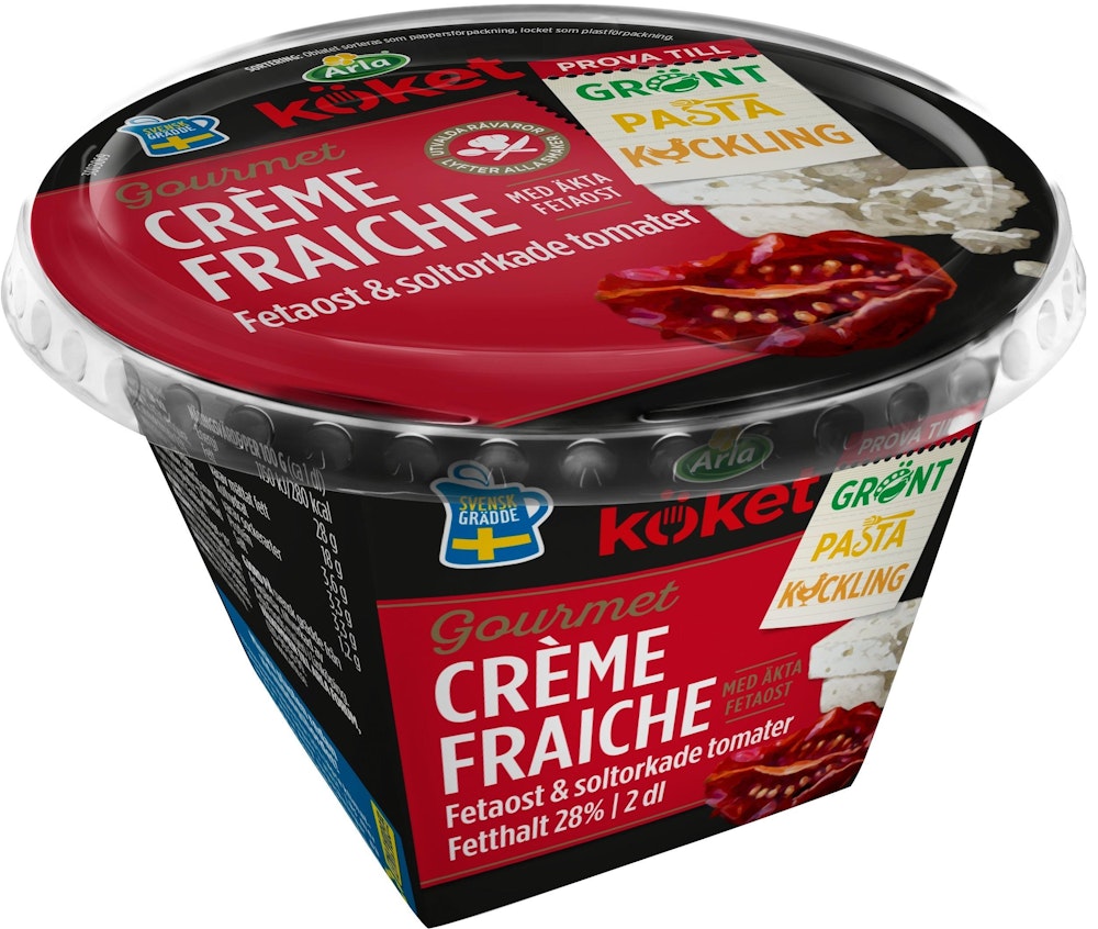 Arla Köket Crème Fraiche Gourmet Feta & Soltorkade Tomater 28% Arla