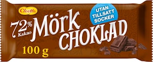Cloetta Mörk Choklad 72% Sockerfri 100g Cloetta