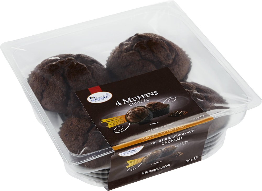 Garant Muffins Choklad 4-p Delikatessbageriet