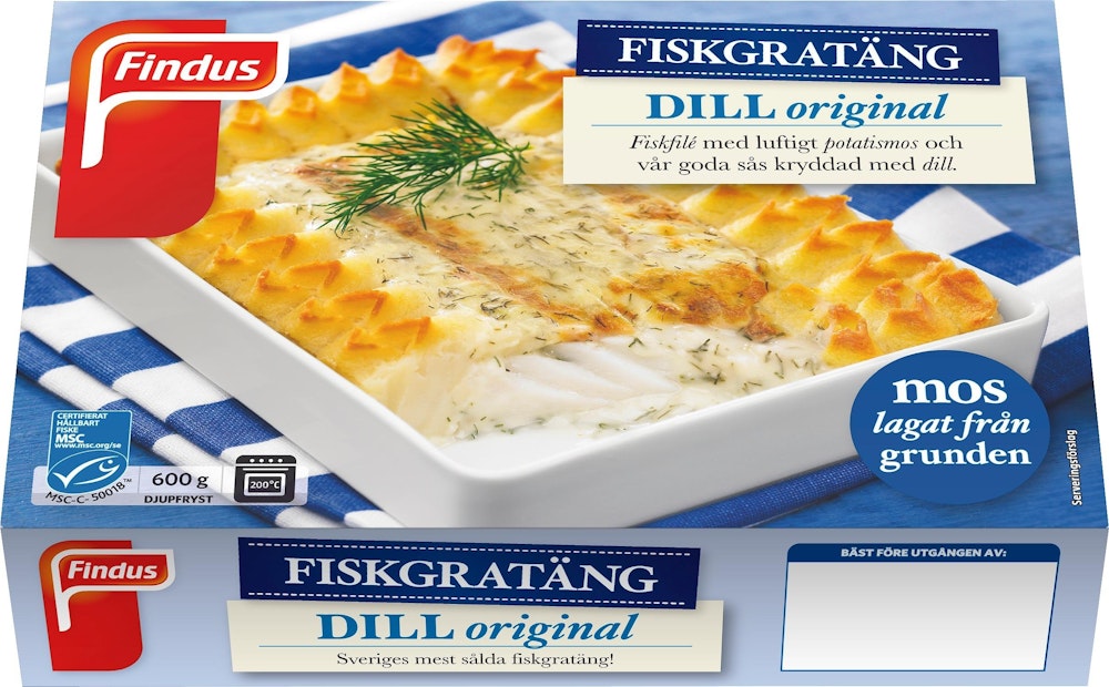 Findus Fiskgratäng Dill Original Fryst MSC 600g Findus