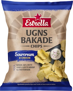Estrella Ugnsbakade Chips Sourcream & Onion 125g Estrella
