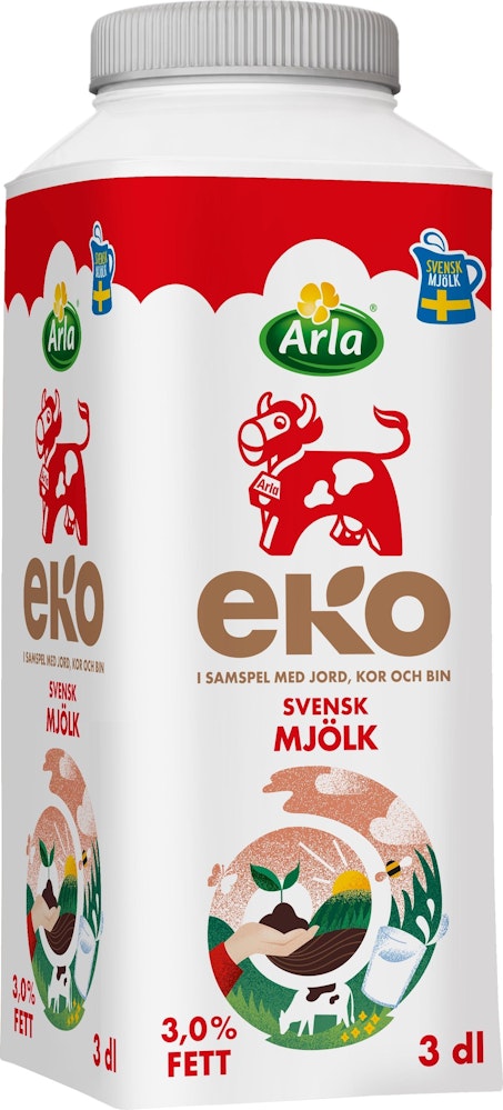 Arla Ko Ekologisk Standardmjölk EKO/KRAV 3% 3dl Arla
