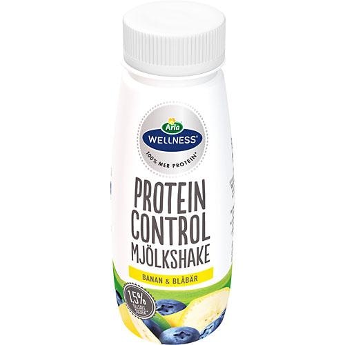Wellness Mjölkshake Protein Control Banan&Blåbär 1,5% Arla