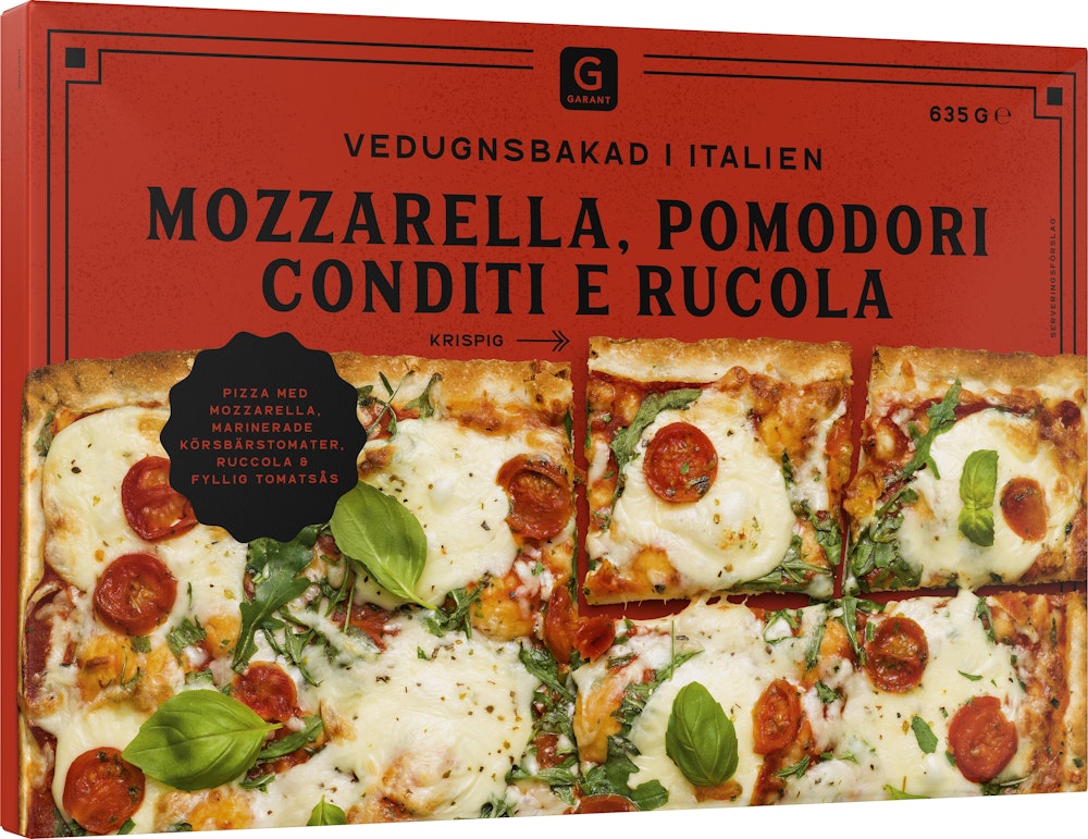 Garant Pizza Mozzarella, Tomat & Basilika Fryst