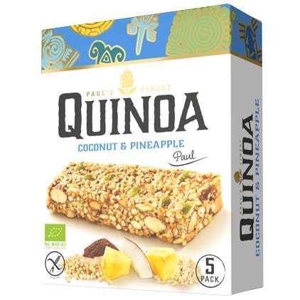 Paul's Finest Quinoa Quinoabar Kokos & Ananas 5-pack EKO Glutenfri Paul's Finest Quinoa