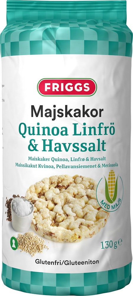 Friggs Majskakor Quinoa/Linfrön Havssalt 130g Friggs