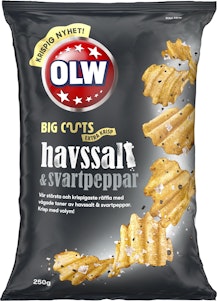 OLW Chips BigCuts Havssalt & Svartpeppar 250g OLW