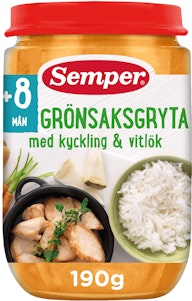 Semper Grönsaksgryta med Kyckling & Vitlök 8M 190g Semper