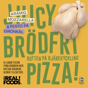 FOR REAL! FOODS Pizza med Kycklingbotten Mozzarella Pesto Fryst 280g FOR REAL! FOODS