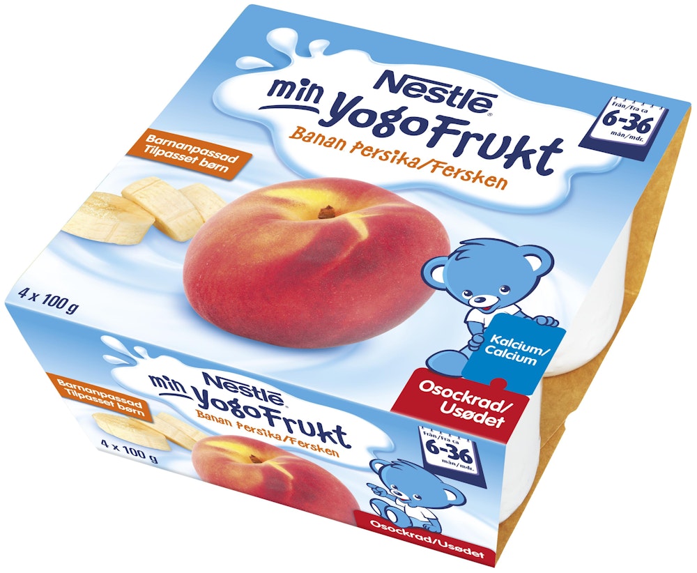 Nestlé Min YogoFrukt Persika & Banan 6M 4x100g Nestlé