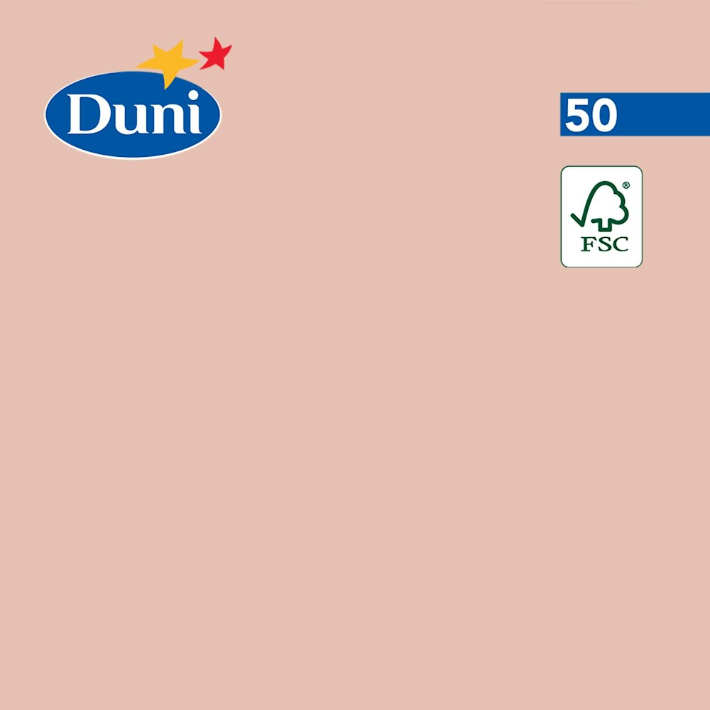 Duni Servett Mellow Rose 3-lags 40X40cm 50-p Duni