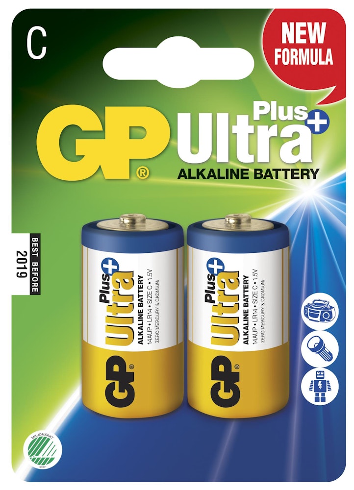 GP Batteries Ultra Plus Alkaline C 2-p GP Batteries