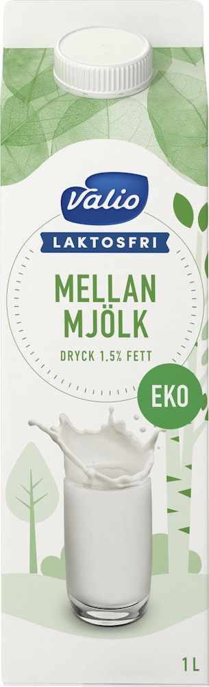 Valio Mellanmjölk 1,5% EKO Laktosfri 1L Valio