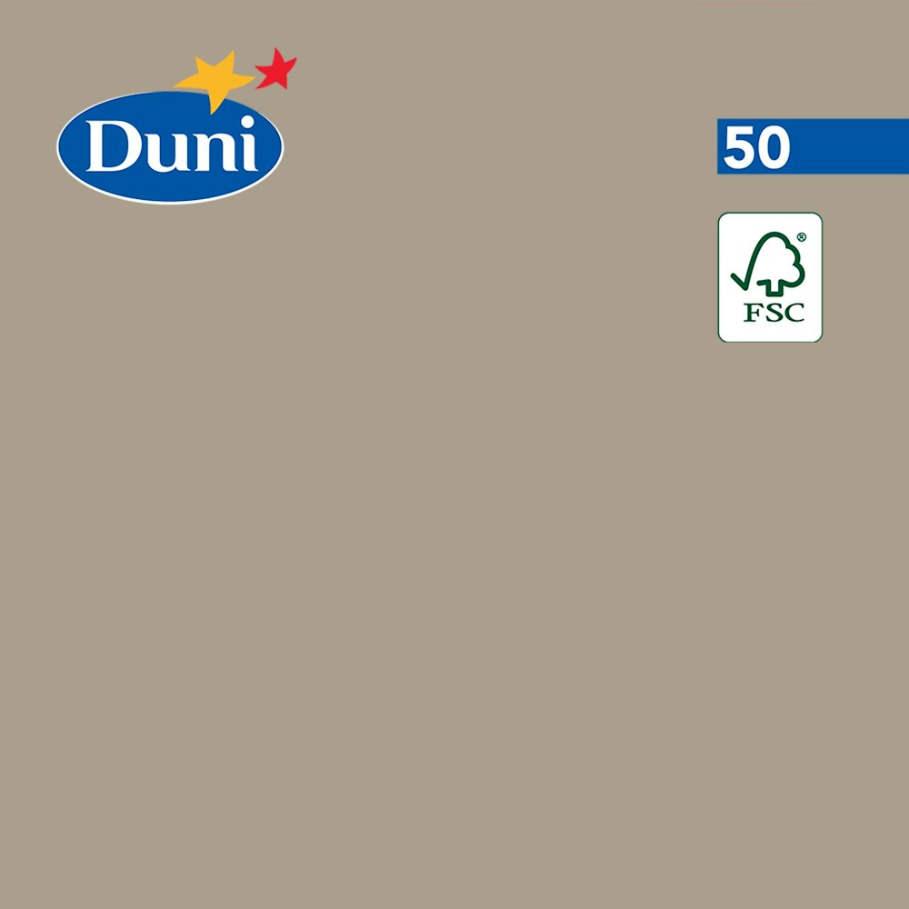 Duni Servett Gråbeige 3-lags 40x40cm EKO 50-p Duni