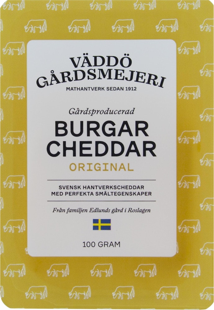 Väddö Gårdsmejeri Burgarcheddar Original 100g Väddö Gårdsmejeri
