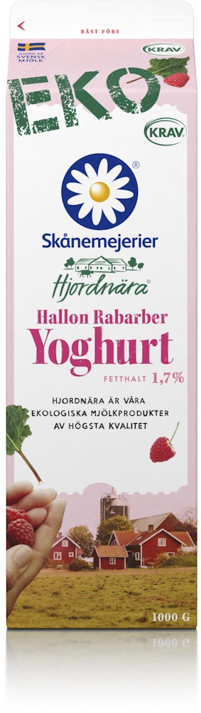 Hjordnära Yoghurt Hallon/Rabarber EKO 1,7% Hjordnära