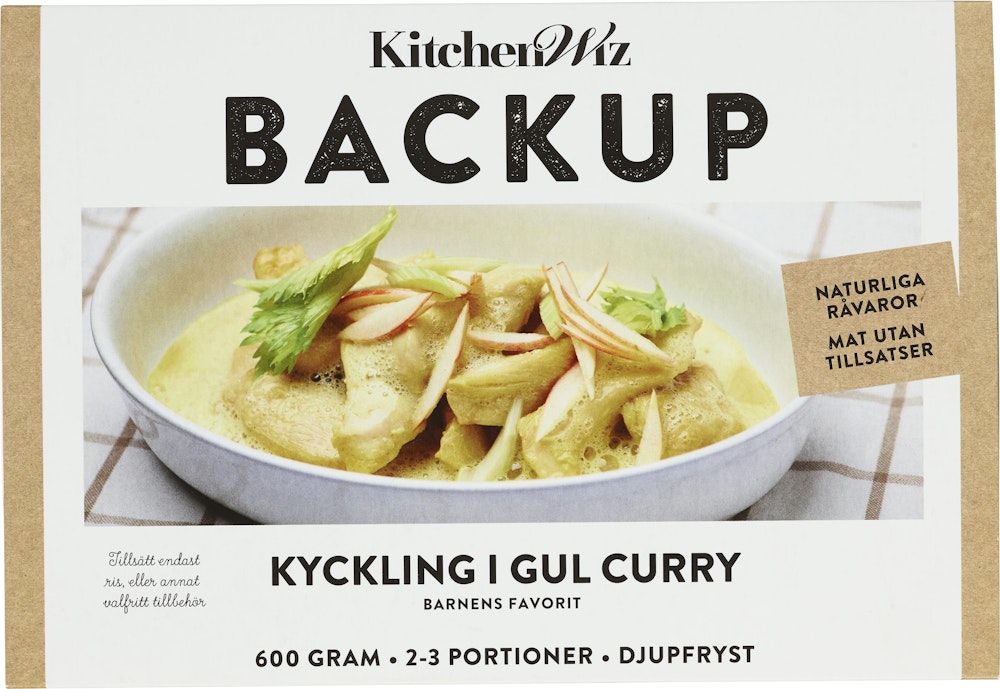 Backup Kyckling Gul Curry 2-3 Port Fryst 600g Backup