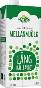 Arla Mellanmjölk med Lång Hållbarhet 1,5% 1L Arla