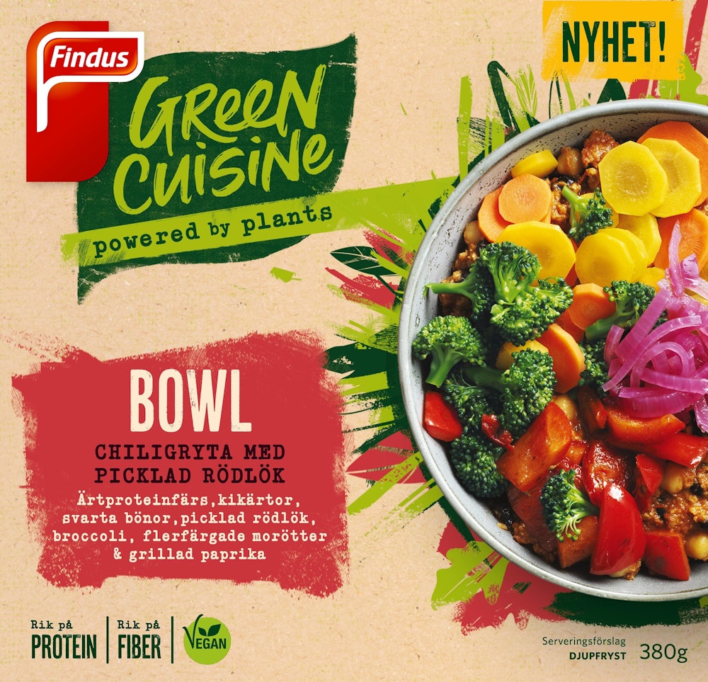 Green Cuisine Bowl Chiligryta med Picklad Rödlök Fryst Findus Green Cuisine