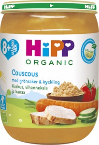 Hipp Couscous Grönsaker och Kyckling 8M EKO 190g Hipp