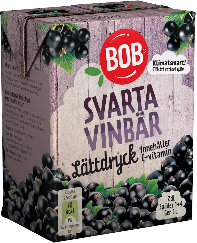 Bob Lättdryck Svarta Vinbär BOB