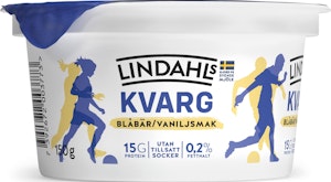 Lindahls Kvarg Blåbär & Vanilj Utan Tillsatt Socker 0,2% 150g Lindahls