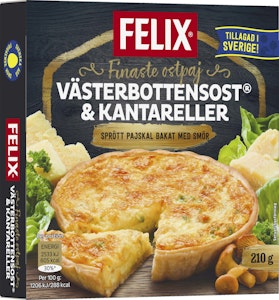 Felix Västerbottenpaj Ost & Kantarell Fryst 210g Felix