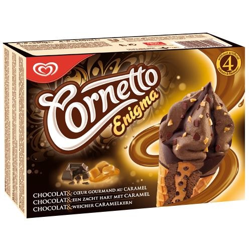 Daloplast Cornetto enigma choklad/karamell 4p