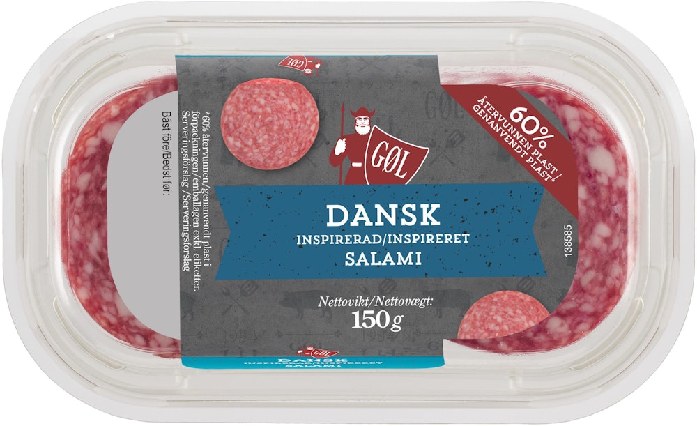 GØL Salami Dansk Skivad 150g Gol Pölser