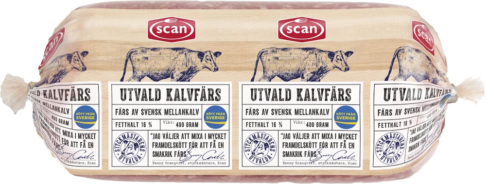 Scan Utvald Kalvfärs rullpack 400g Scan