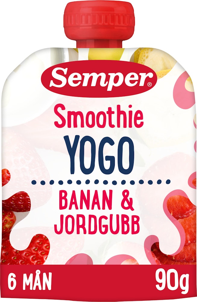 Semper Smoothie Yoghurt Jordgubb 6M 90g Semper