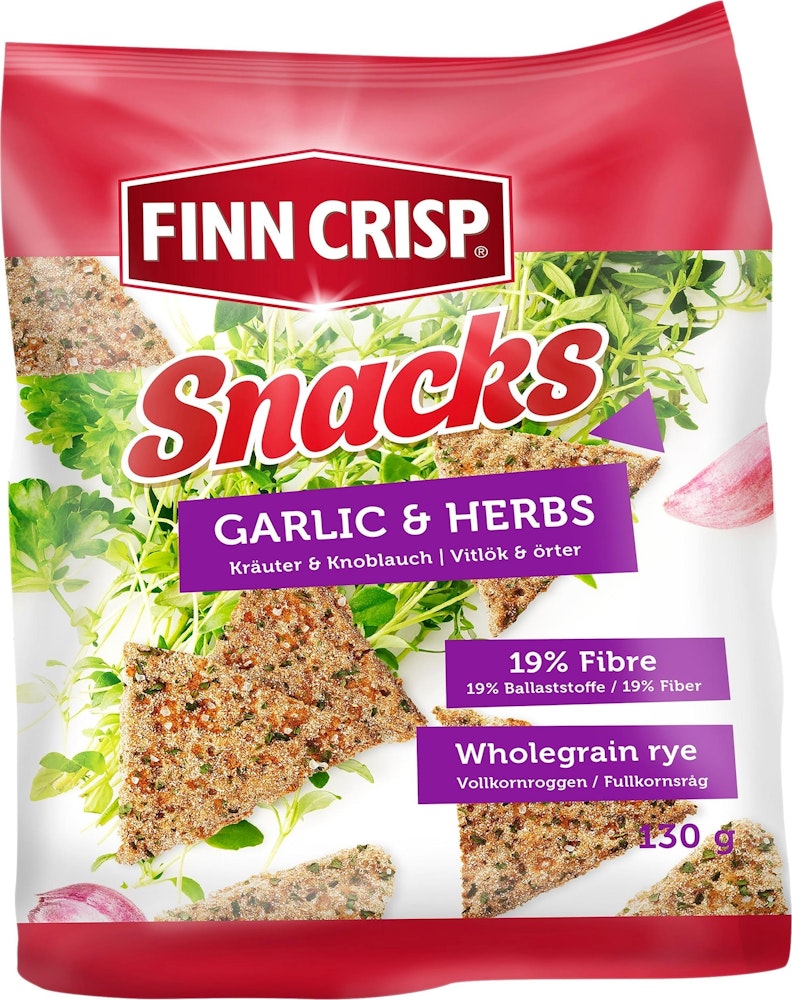 Finn Crisp Rye Snacks Garlic & Herbs Finn Crisp