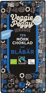 Veggie Peggy Vegansk Mörk Choklad med Blåbär EKO/Fairtrade 85g Veggie Peggy