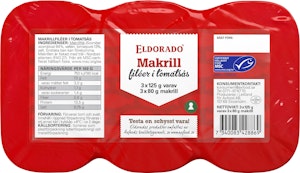 Eldorado Makrillfile Tomatsås 3x125g Eldorado