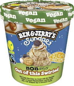 Ben & Jerrys Glass Sundae Non-Dairy Oat of this Swirled