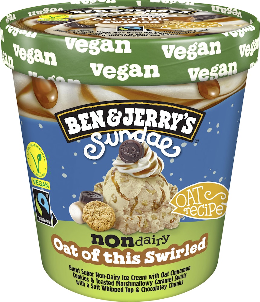 Ben & Jerrys Glass Sundae Non-Dairy Oat of this Swirled